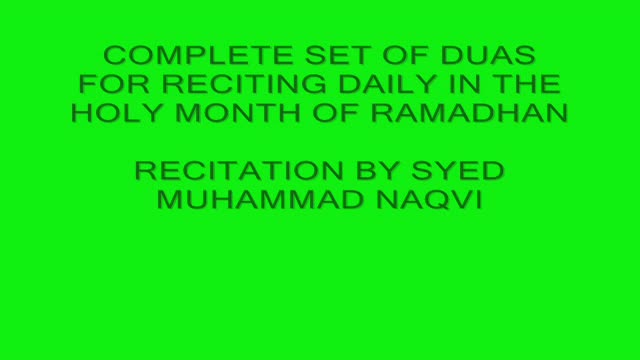 DUAS FOR THE MONTH OF RAMADHAN - Arabic sub English