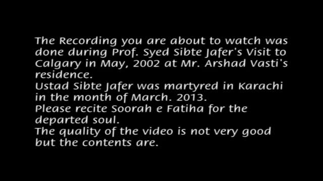 Shaheed Ustad Syed Sibt e Jafer Zaidi Kay Sath Eak Shaam - 19 May 2002 - Calgary Canada - Urdu
