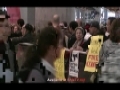 ** IMP ** Media conference by George Galloway during Welcome Rally at Pearson Airport Toronto, Canada - English