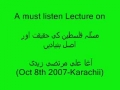  مسُلہ فلسطين   A Must listen Speech-Reality of the Problem of Palestine 8th October 2007- Urdu