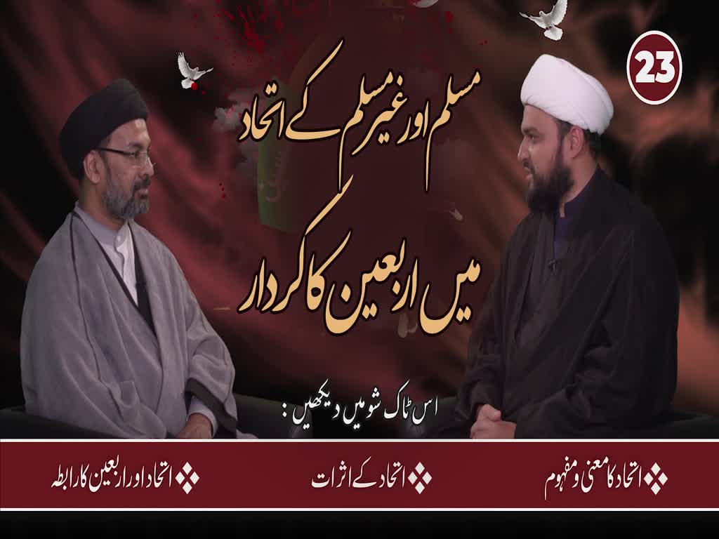 [ٹاک شو] نور الولایہ ٹی وی - اربعین | مسلم اور غیر مسلم کے اتحاد میں اربعین کا کردار | 3 صفر 1443 | Urdu