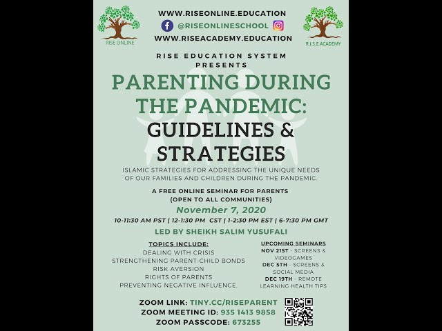 Parenting in the Pandemic: Guidelines and Strategies | Shaykh Salim Yusufali | Nov.07 2020 | English 