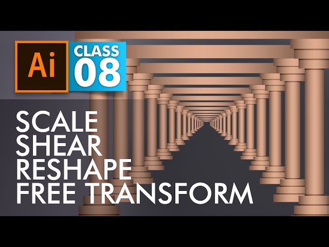 Adobe Illustrator Training - Class 8- Learn Scale, Shear, Reshape and Free Transform Tools