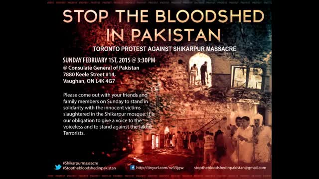 Toronto Protest Against Shikarpur Massacre - 01 Feb 2015 - Urdu