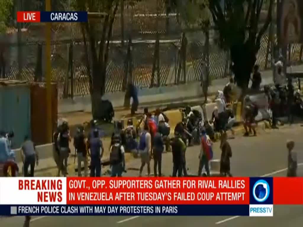 [02 May 2019] Clashes erupt outside air force base in Venezuela’s capital Carcas- English